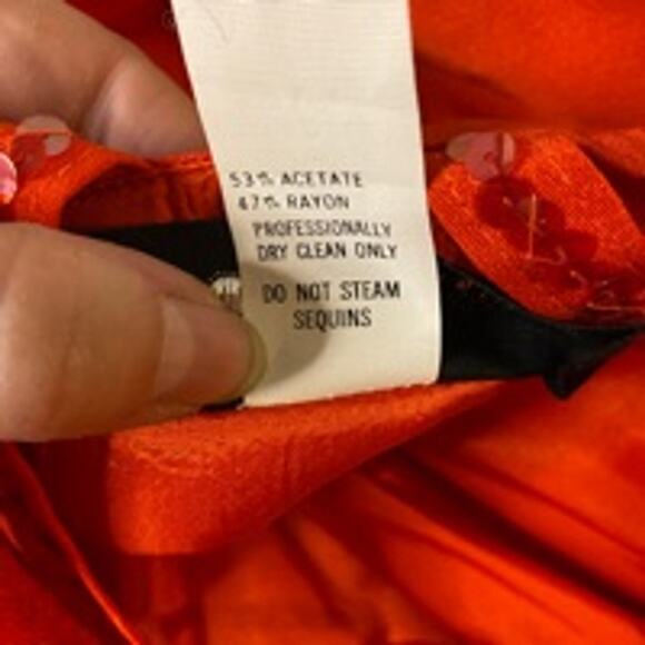 BB Collections Orange Sequin Halter Mini Dress Party Glam Size 6 - Picture 6 of 7